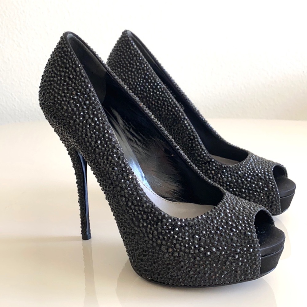 Gucci Black Etoile Sofia High Heel Platform.